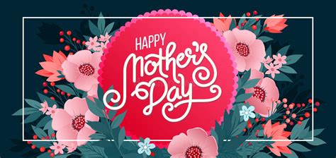 Lettering Happy Mothers Day Beautiful Greeting Card Bright Vector Illustration With Colorful