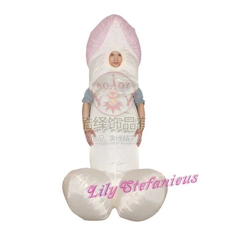 Adult Condom Genital Inflatable Jumpsuit Blow Up Walking Costume Christmas Purim Halloween