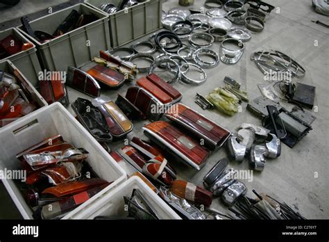 Collection of old used car parts hi-res stock photography and images