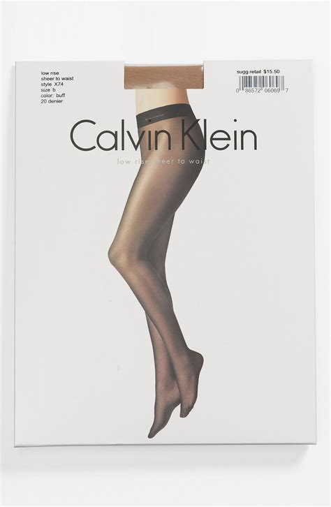 Calvin Klein Low Rise Sheer Pantyhose In Black Buff Lyst