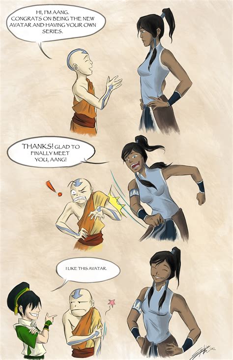 Aang Meets Korra By Rice Claire On Deviantart