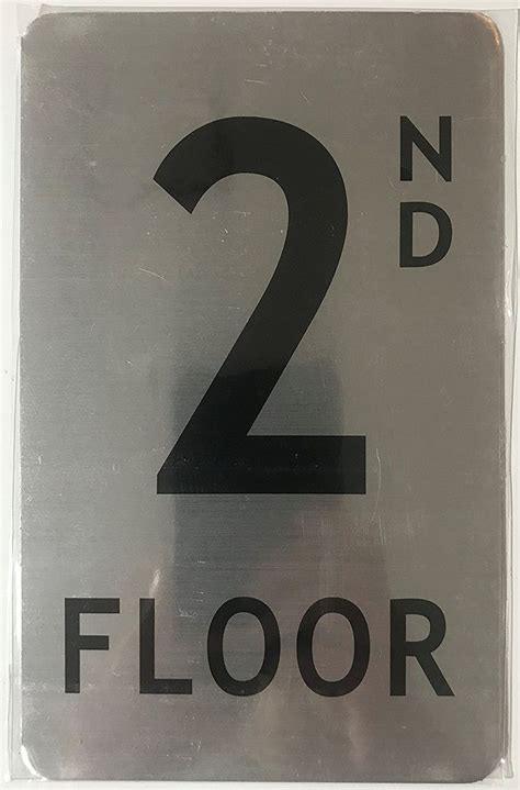 2nd Floor Sign Brush Aluminium 5x8 The Mont Argent Line Aluminum