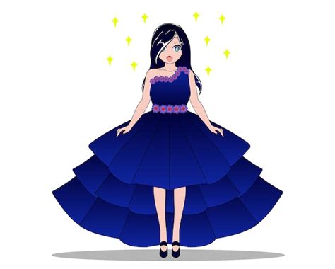 Girl Wearing Blue Dress Vectors And Illustrations For Free Download Freepik
