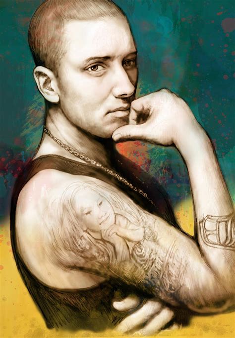 Eminem Stylised Drawing Art Poster Drawing By Kim Wang Fine Art America