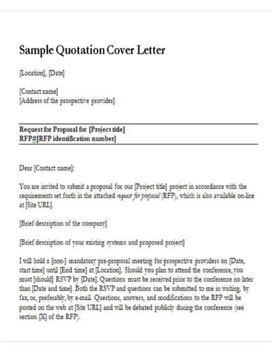 Sample covering letter for quotation submission. 12+ Free Quote Letter Templates | Free Quotation Templates - Estimate