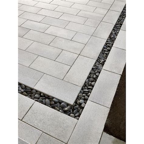 The Modern Yard Shale Grey Concrete Interlocking Paver Common 65 In