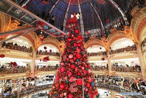 Paris Decorated With Christmas Trees And Decorations For Festival