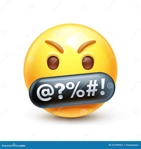 Emoji grosero ilustración del vector Ilustración de rabia 227494521