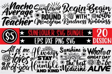 Sunflower Svg Bundle Bundle · Creative Fabrica