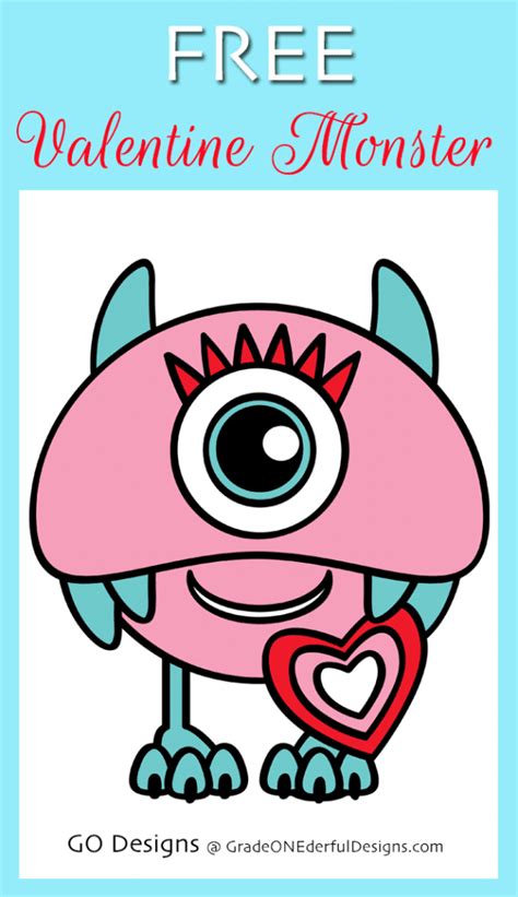 Free Valentine Monster Clip Art Grade Onederful