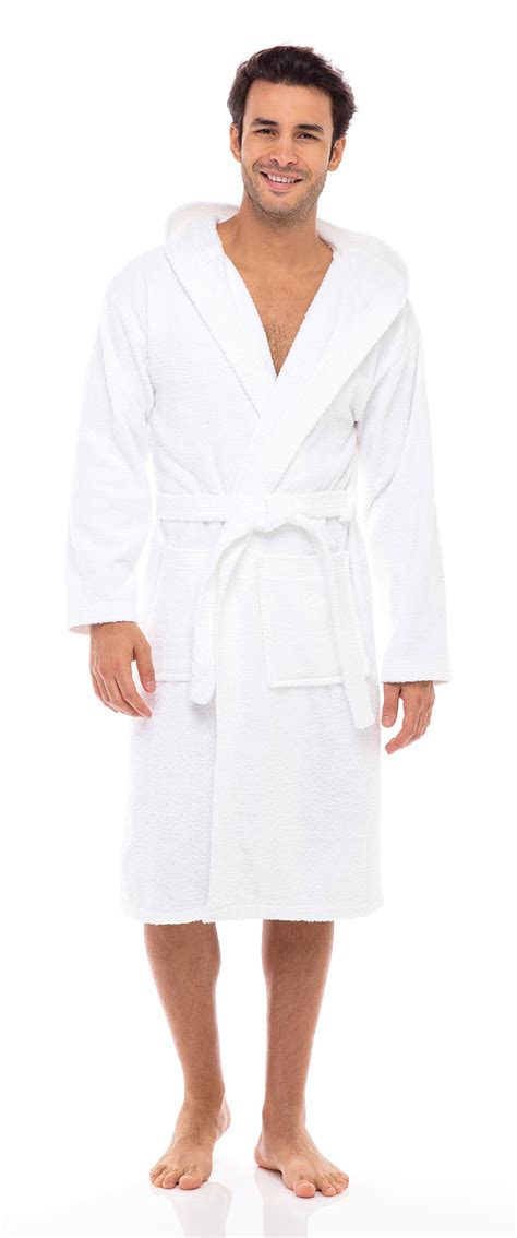 Men Hooded Bathrobe For Men 100 Cotton Terry Bathrobes With Hood Towel