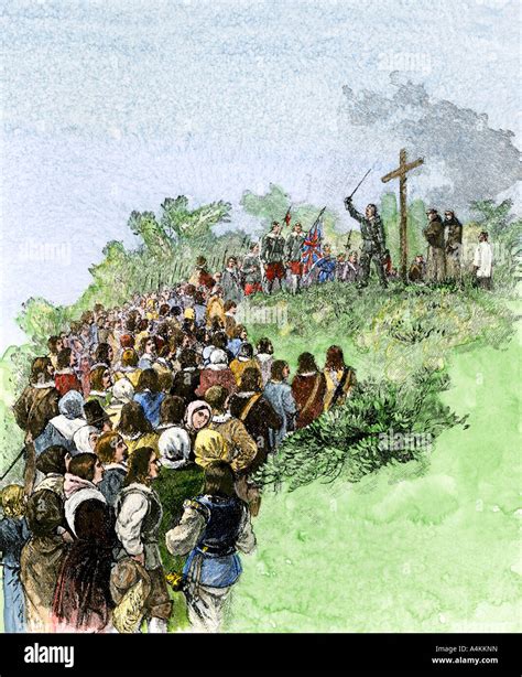 Leonard Calvert Planting A Cross To Mark The First Settlement Of