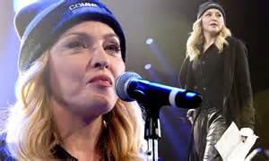 Madonna Wears Youthful Comme Des Fdown Beanie For Cbgb Music