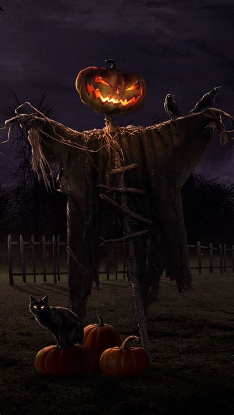 Halloween Scarecrow Iphone 5 5s 5c Wallpaper Halloween Illustration Halloween Backgrounds