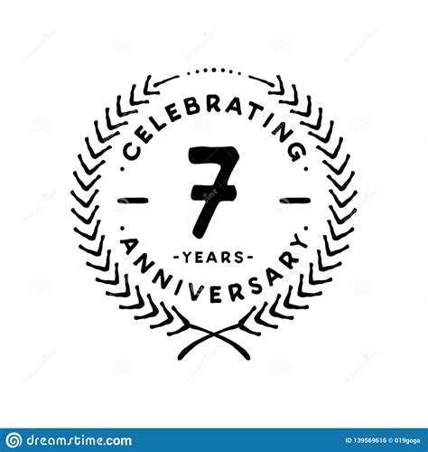 7 Years Design Template 7th Vector And Illustration Stock Vector