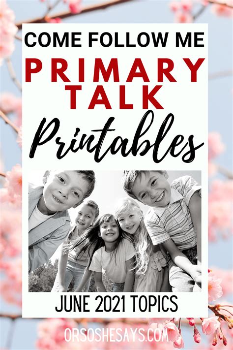 Simple Primary Talks for June Come Follow Me Topics in 2021 | Primary talks, Primary, Primary songs