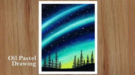 How To Draw Northern Lights Step By Step Aurora Night Sky Drawing