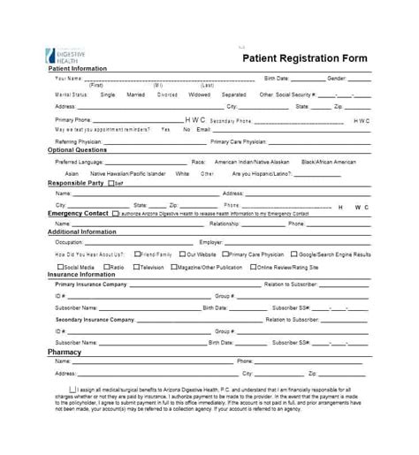 44 New Patient Registration Form Templates Printable Templates