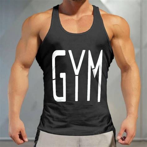 Men Sleeveless T Shirts Summer Cotton Slim Fit Gyms Tank Top Clothing