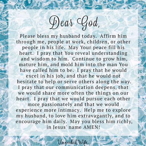 Prayer Of The Day A Blessing For My Husband