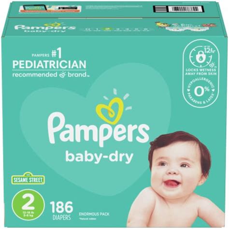 Pampers Baby Dry Size 2 Diapers 186 Ct Metro Market