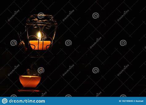 Lamp Candle Shining In The Darkness Challis Flame Artistic