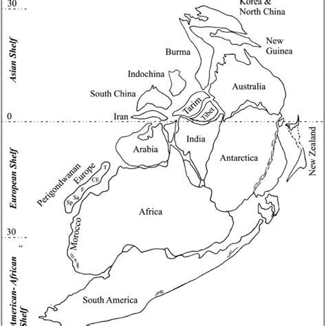 Paleogeographic Map Of Gondwana Late Early To Early Middle Cambrian