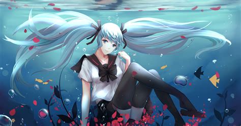 Vocaloid Hatsune Miku Underwater ※ Pixiv