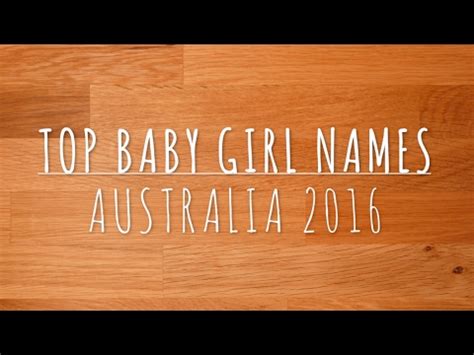 Top Baby Girl Names Australia Youtube