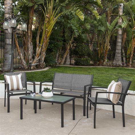 Best Choice Products 4 Piece Outdoor Patio Metal Conversation Furniture