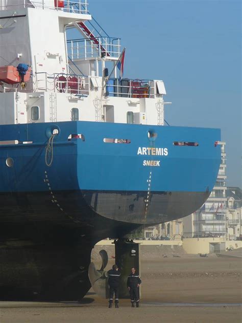 Dutch Cargo Ship Beached In France ~ Great Panorama Picture