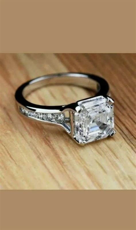 300ct Asscher Cut Diamond Solitaire Engagement Wedding Ring Etsy
