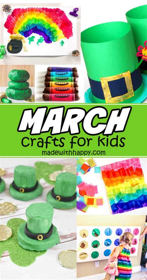 March Crafts For Kids Lots Of Spring Rainbow And St Pattys Crafts