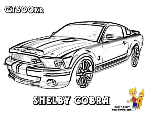 Print Out This Fierce Ford Car Coloring Mustang Shelby Gt 500 Is It