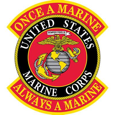 Marine Corps Logo Once A Marine Always A Marine Embroidered Shoulderpatch Ebay