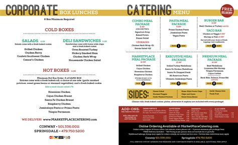 Lunch Box Catering Takeout Menu Template By Musthavem