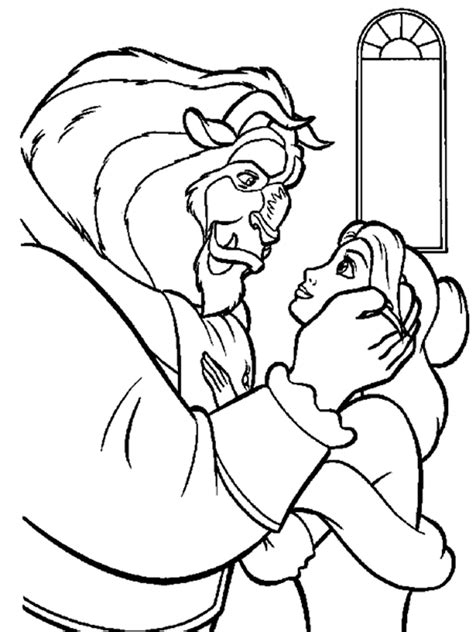 bella y bestia dibujos para colorear