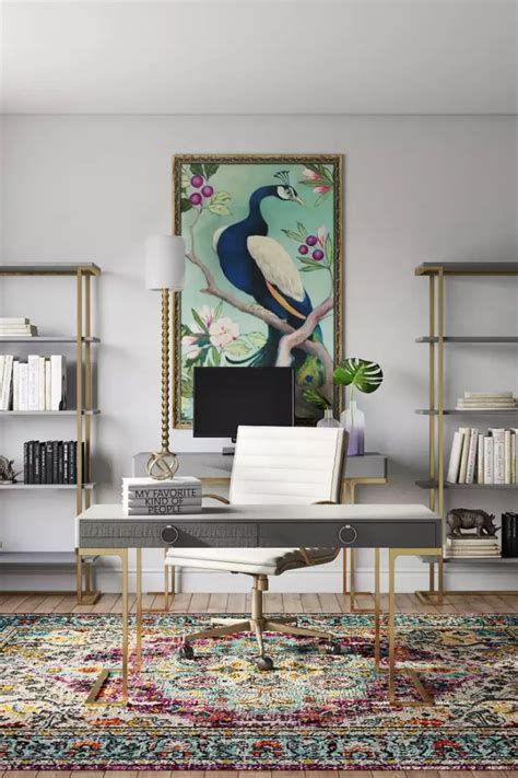 Modern Eclectic Glam Office Design By Havenly Designer Kristy