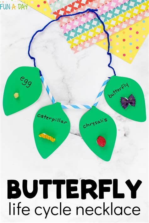 Butterfly Life Cycle Necklace Craft And Free Printable Flexiplan Online