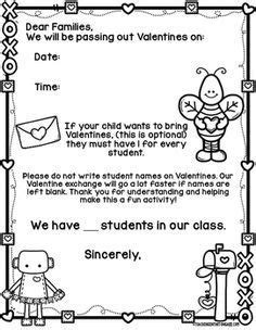 We have lots of activity sheets about many different topics. Valentine Parent Letter {Free} | Kindergarten valentines ...
