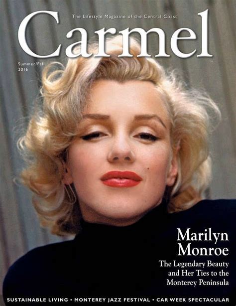 carmel august 2016 magazine from usa front cover photo of marilyn monroe by alfred