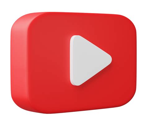 3d Youtube Logo Icon Isolated On Transparent Background 22488752 Png
