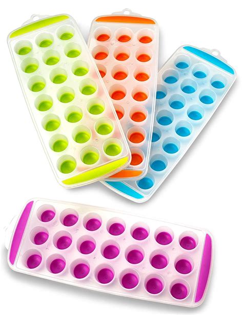 Ice Cube Trays Silicone Set Of 4 Holds Up To 21 Mini Rounded Ice