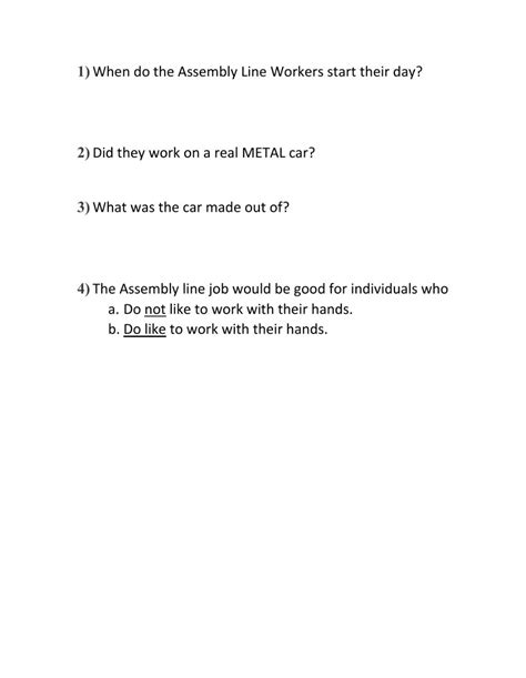 Assembly Line Interactive Worksheet