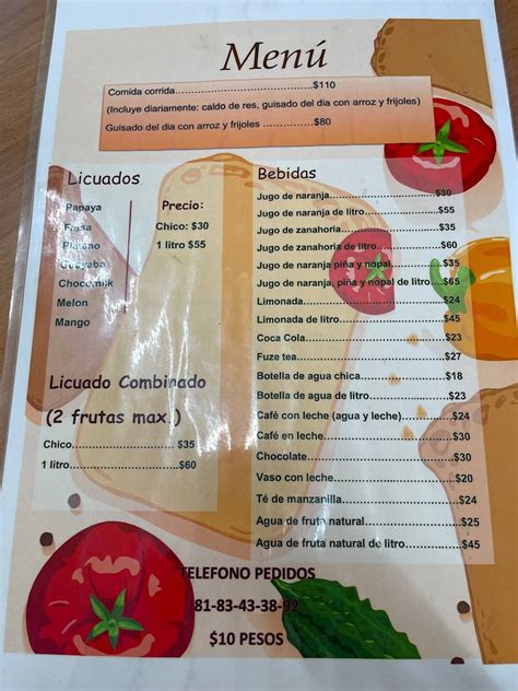 Menu At Caldo De Res Restaurant Monterrey