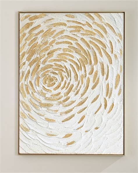 Large Contemporary Art Gold Leaf Painting White Modern Wall Etsy