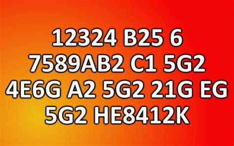 An Orange And Red Background With The Numbers For Each Letter In White