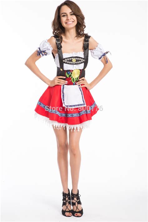 free shipping high quality red blue sexy adult halloween oktoberfest german beer girl maiden