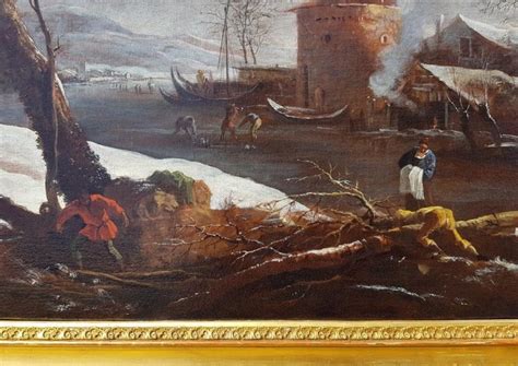 Marco Ricci 18th Century Italian Landscape Figures Painting Winter