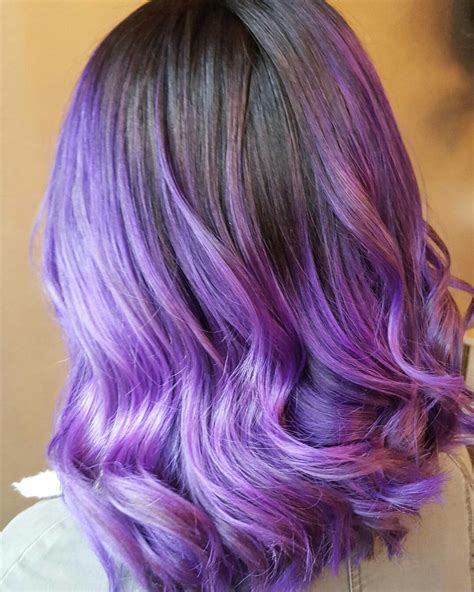 Black Hair With Light Purple Tips